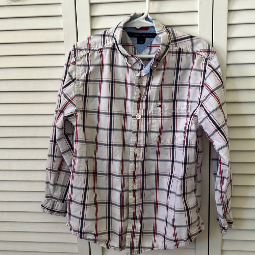 Tommy Hilfiger Kids Plaid Button Down Shirt - Red, Blue, White